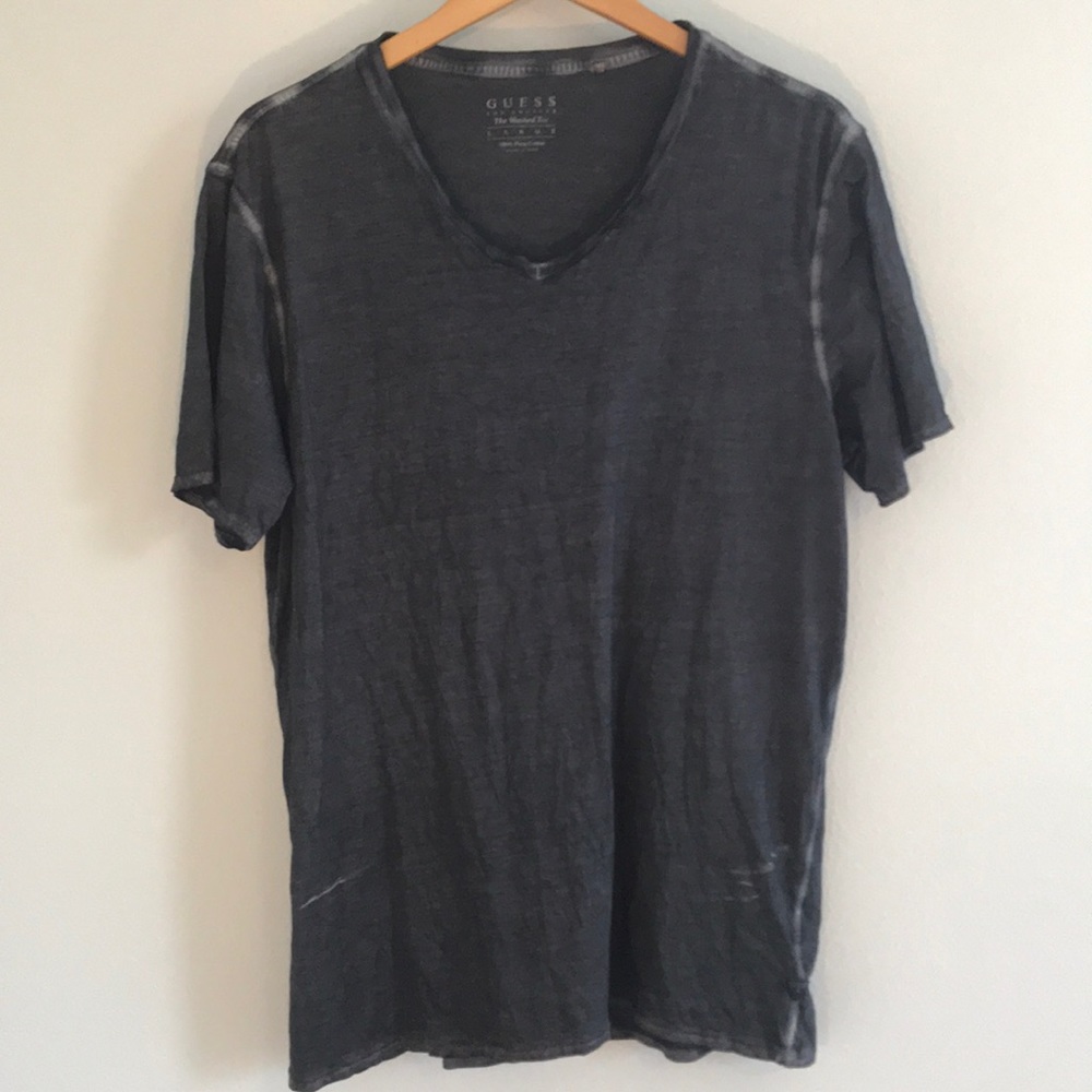 Guess, men’s Large V Neck Tee.